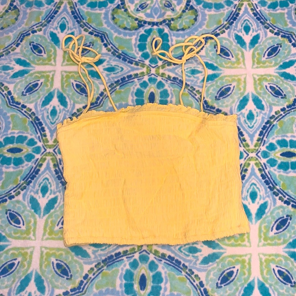 NEW PASTEL YELLOW CROP TOP